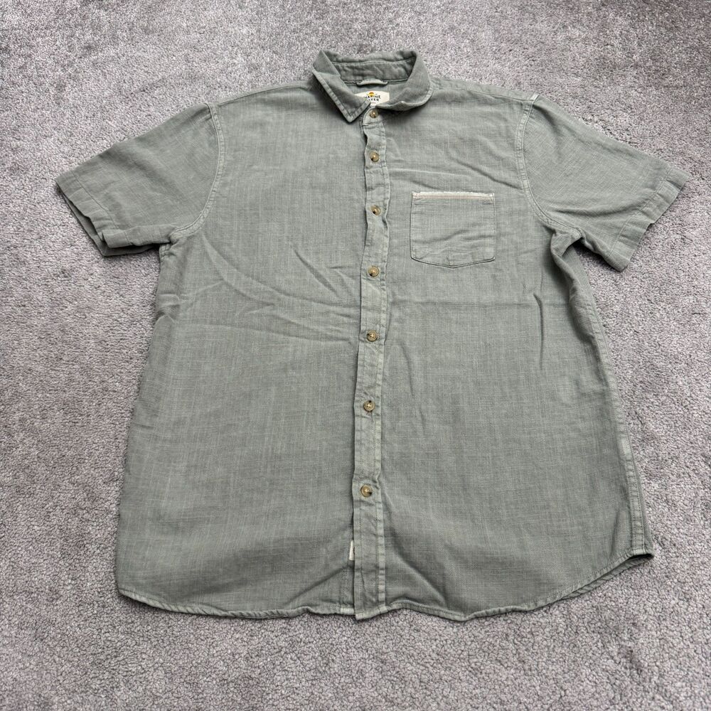 Marine Layer Men's Short-Sleeve Button-Down Shirt in Sage Green